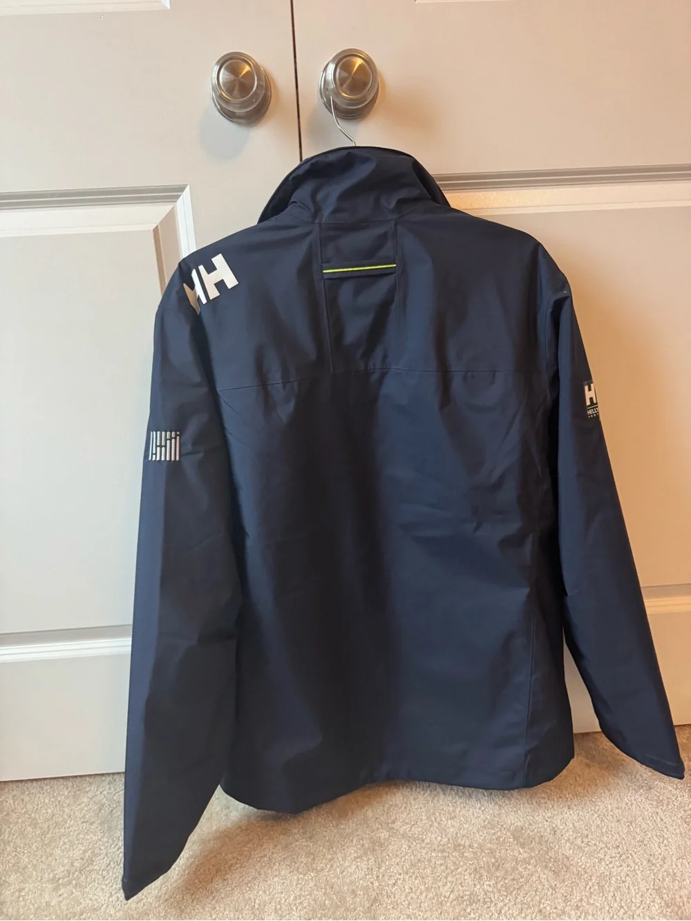 Helly Hansen Navy Shell Jacket with Red Zipper Accents
